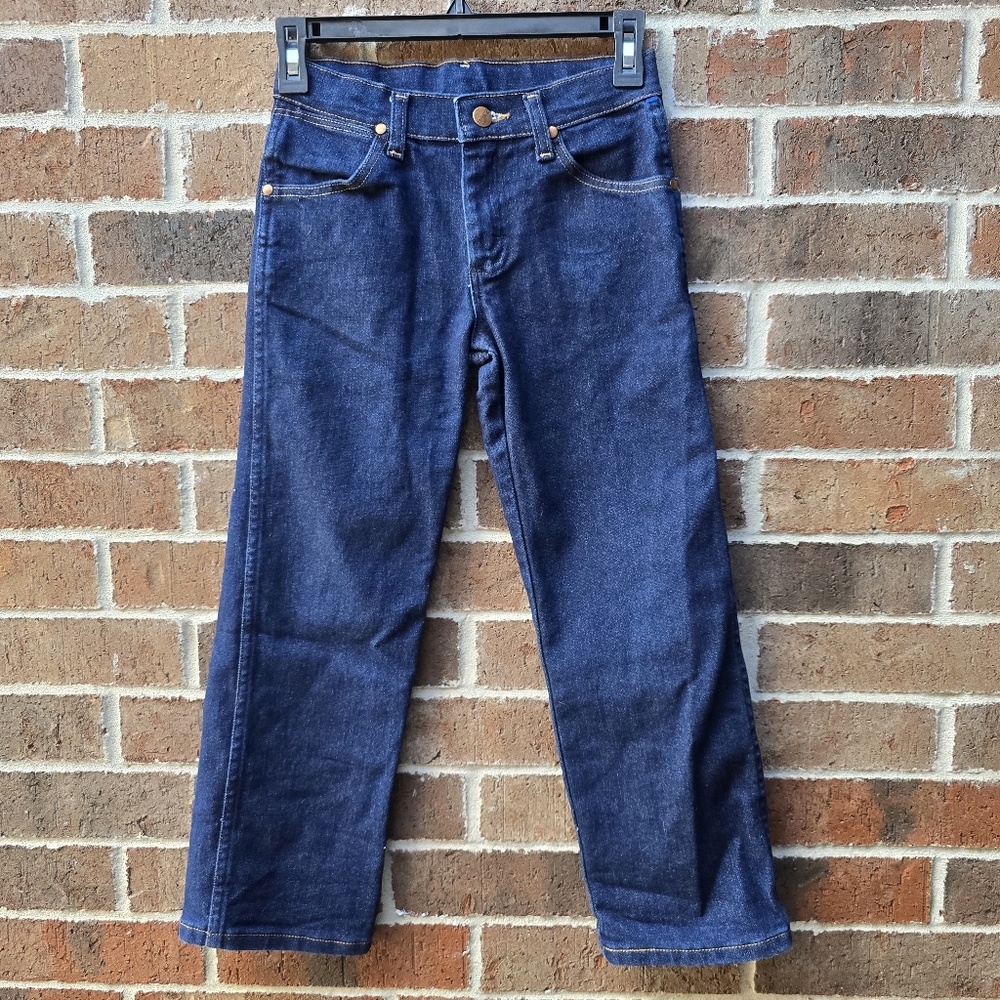 Wrangler Boys Size 8 Dark Wash Straight Leg Jeans Classic Western Denim